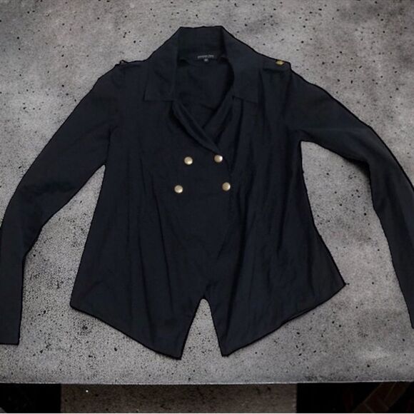 Patrizia Pepe Top Navy Blue Military Blazer Top Gold Buttons Size IT 42 US S EUC - Picture 8 of 16